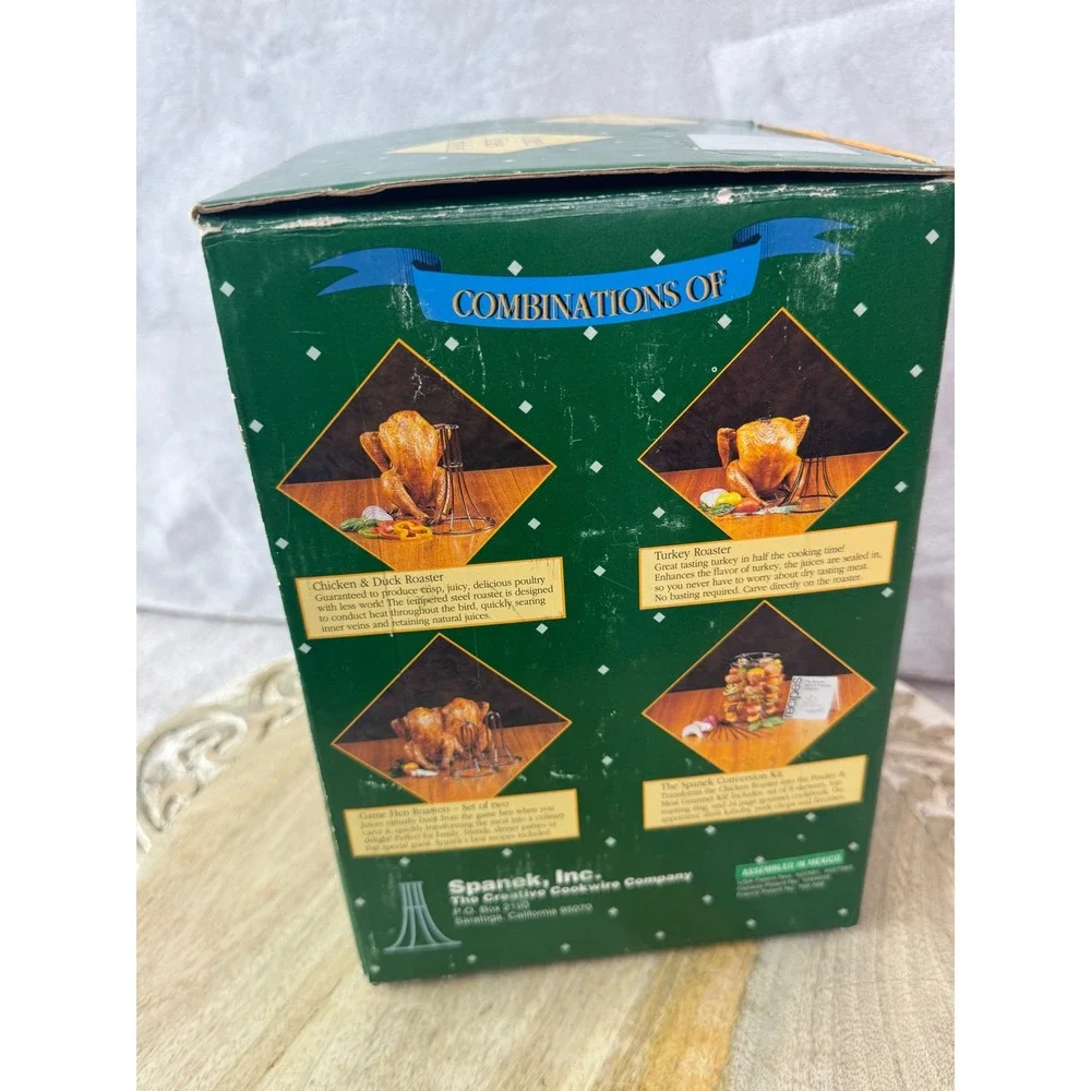 Spanek Vertical Roaster Collection Poultry Turkey Chicken‎ Game Hen Set with Box